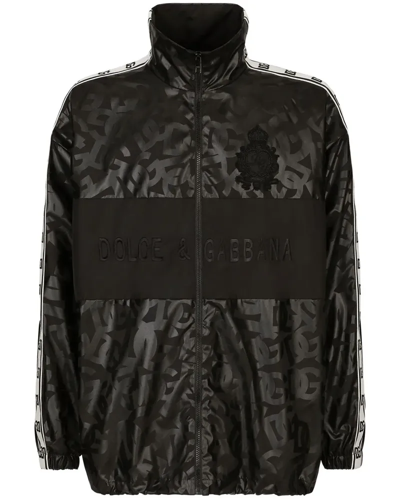 Dolce & Gabbana Sportjacke mit DG-Print - Schwarz Schwarz