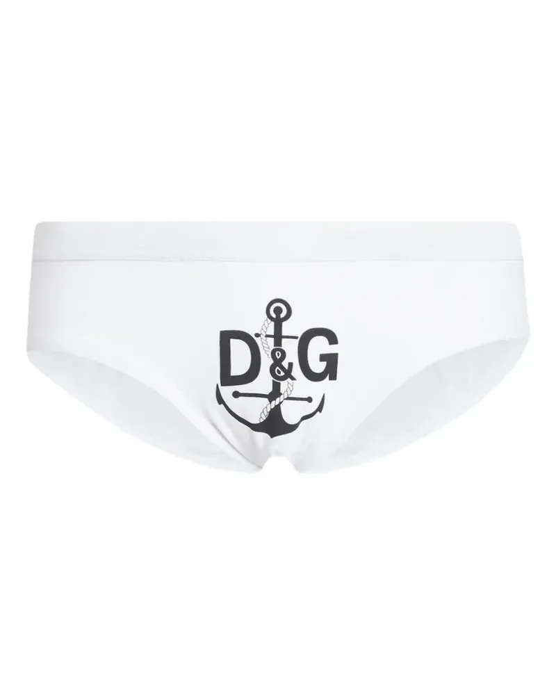 Dolce & Gabbana Badehose aus Jersey - Weiß Weiß
