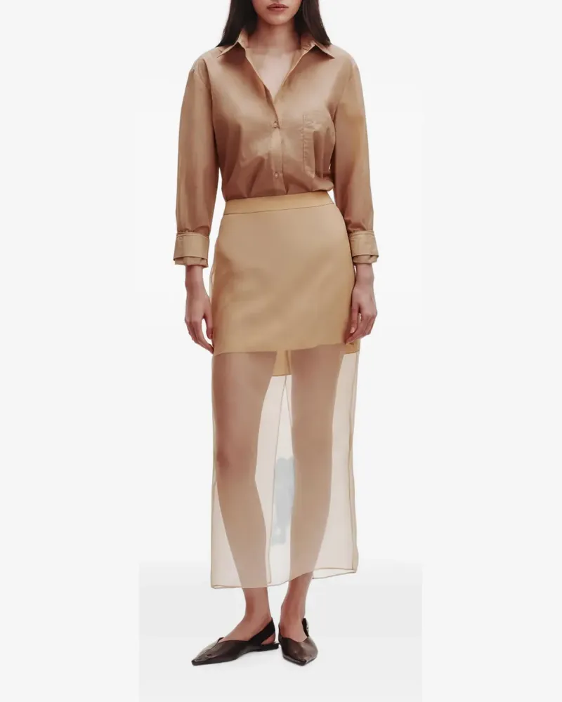 TWP sheer button-up shirt - Nude Nude