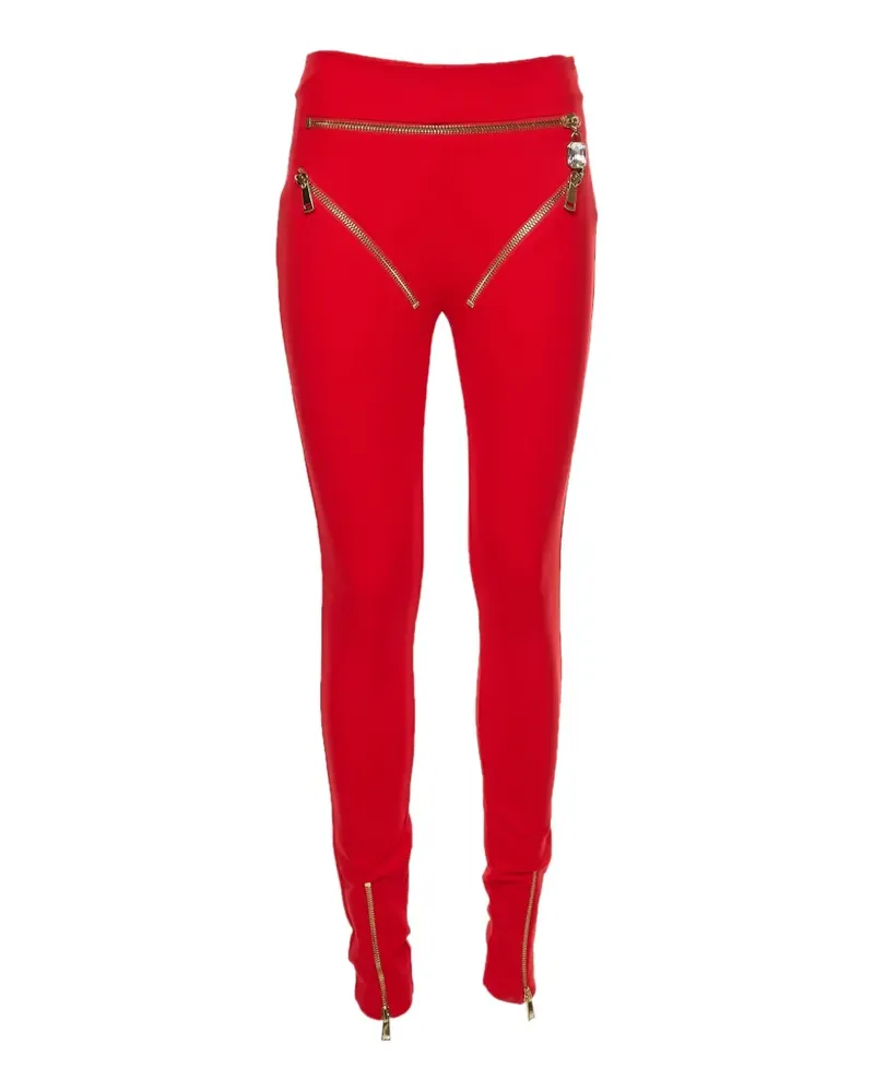 Area Leggings mit Reißverschluss-Besatz - Rot Rot