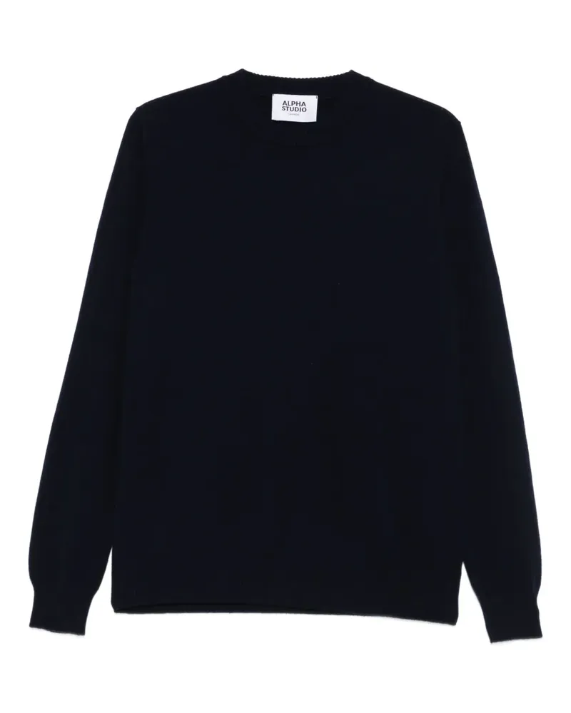 Alpha Studio round-neck cashmere sweater - Schwarz Schwarz