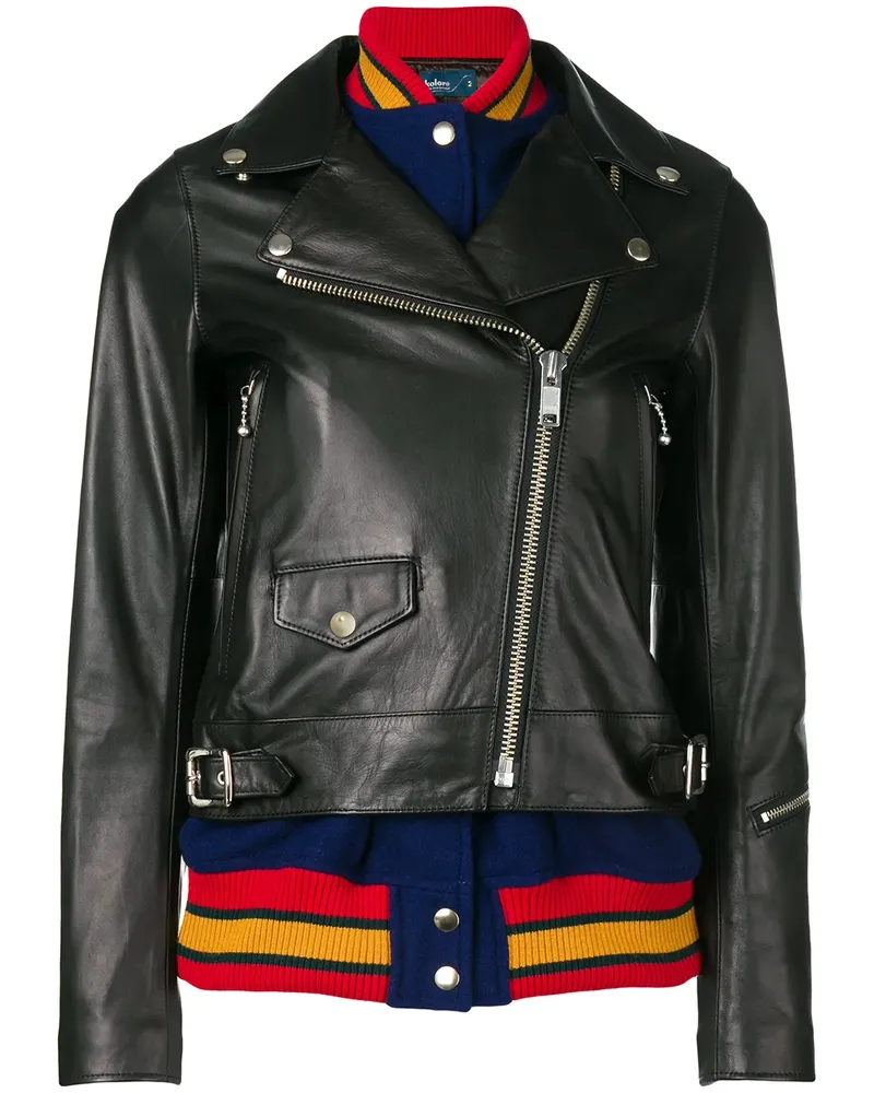 kolor Klassische Bikerjacke - Schwarz Schwarz