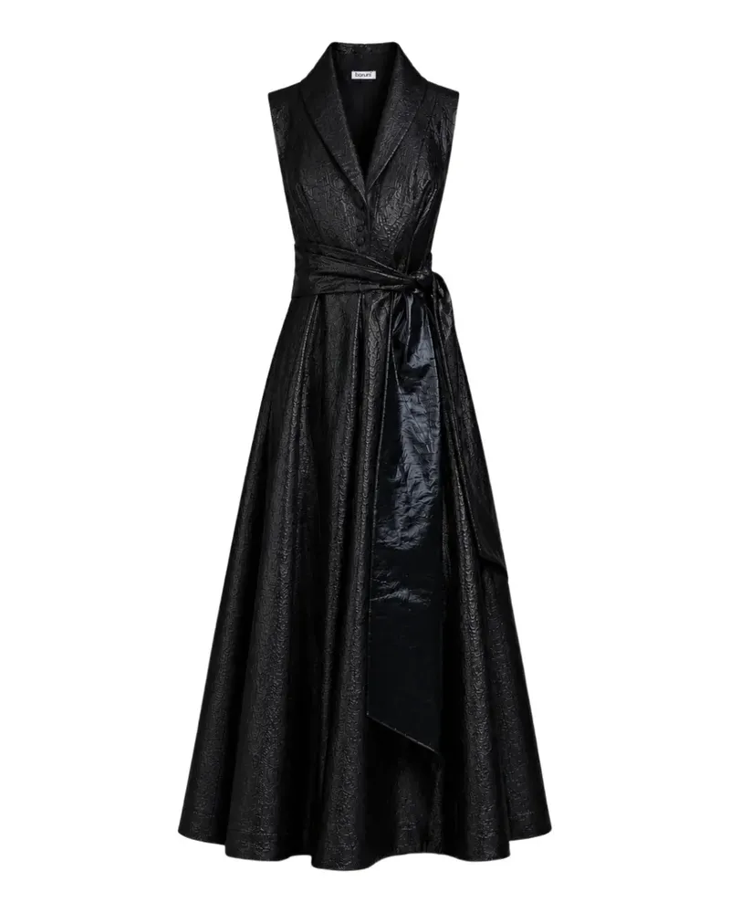 Baruni Victoria Maxi-Abendkleid mit geprägtem Finish - Schwarz Schwarz