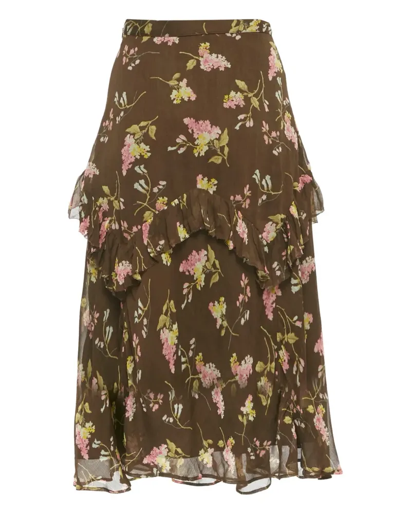 Ralph Lauren floral-print midi skirt - Braun Braun