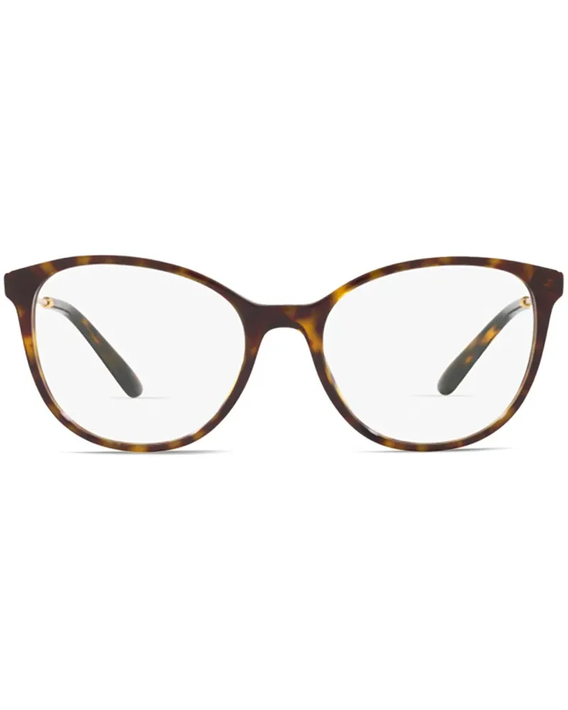 Dolce & Gabbana Brille mit Logo-Schild - Braun Braun