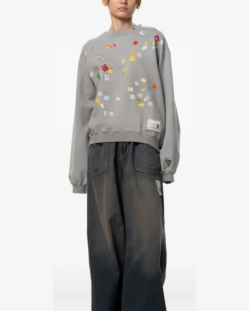 MIHARAYASUHIRO Pullover mit Preisschild-Stickerprint - Grau Grau