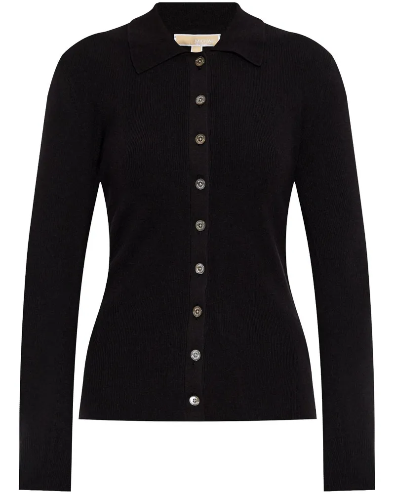 Michael Kors Gerippter Cardigan - Schwarz Schwarz