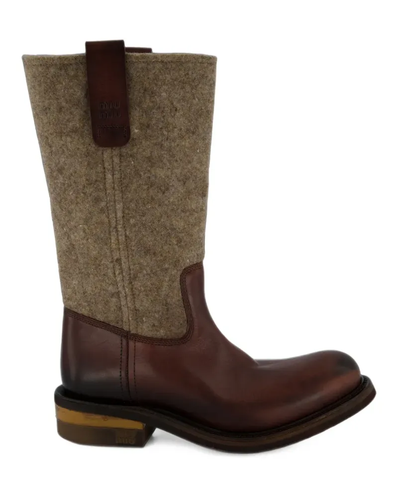 Miu Miu Stiefel mit Einsätzen - Braun Braun