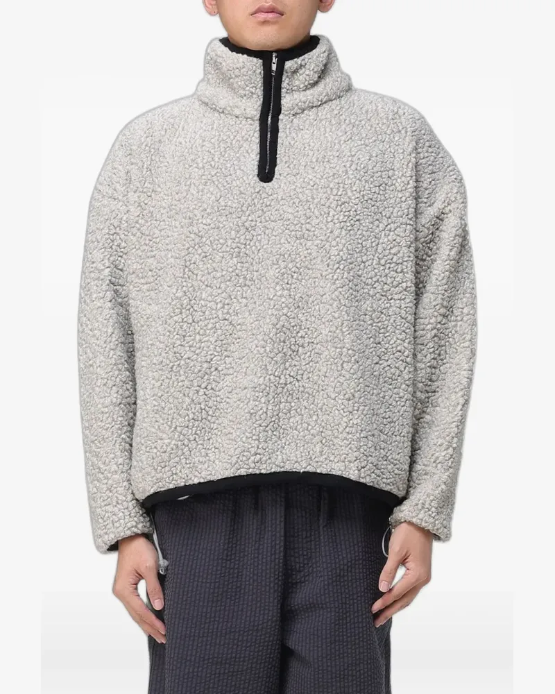 BONSAI bouclé zip-fastening sweater - Grau Grau