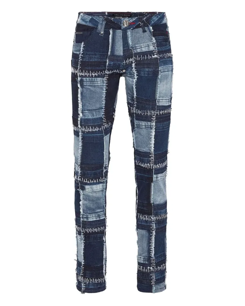 Philipp Plein Jeans im Patchwork-Look - Blau Blau