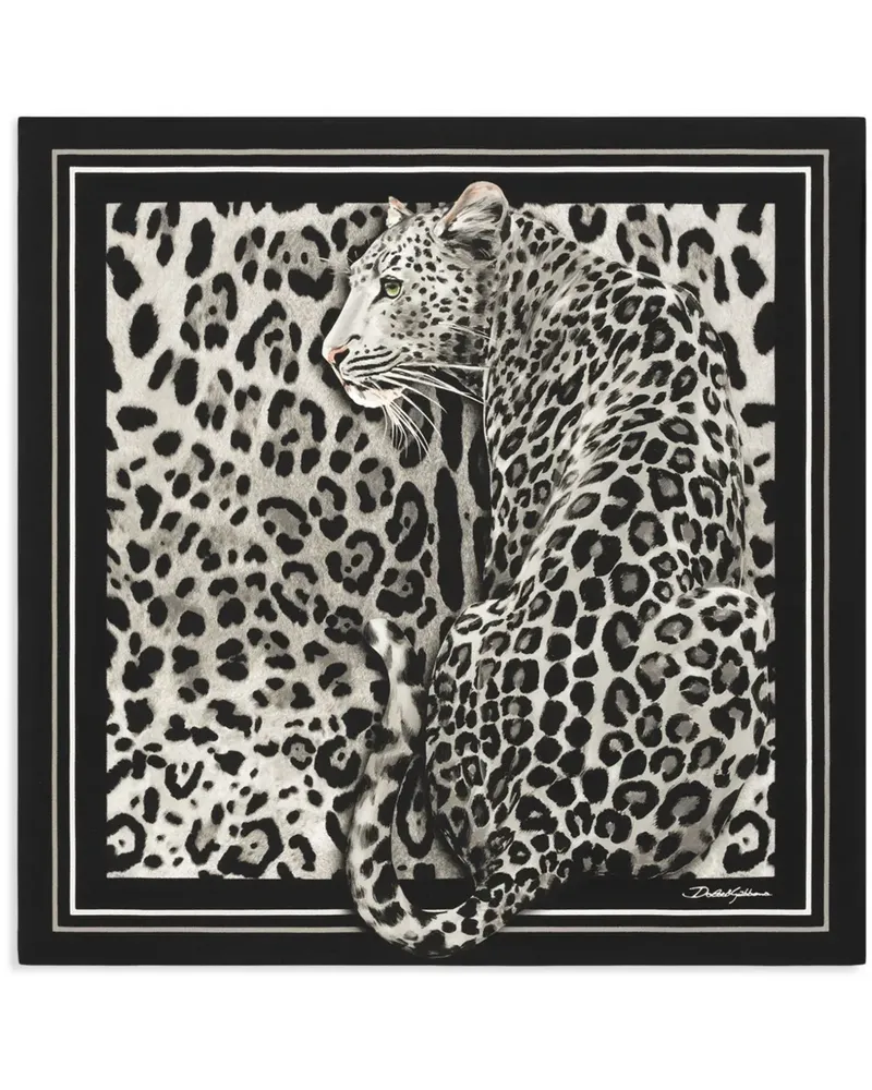Dolce & Gabbana Schal mit Leoparden-Print - Schwarz Schwarz