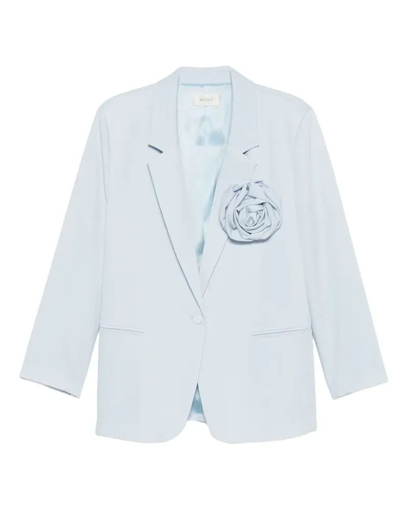 VICOLO floral-applique single-breasted blazer - Blau Blau