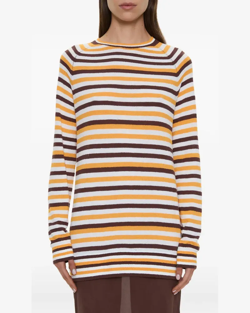 Christopher Esber Monument stripe-knit long dress - Weiß Weiß