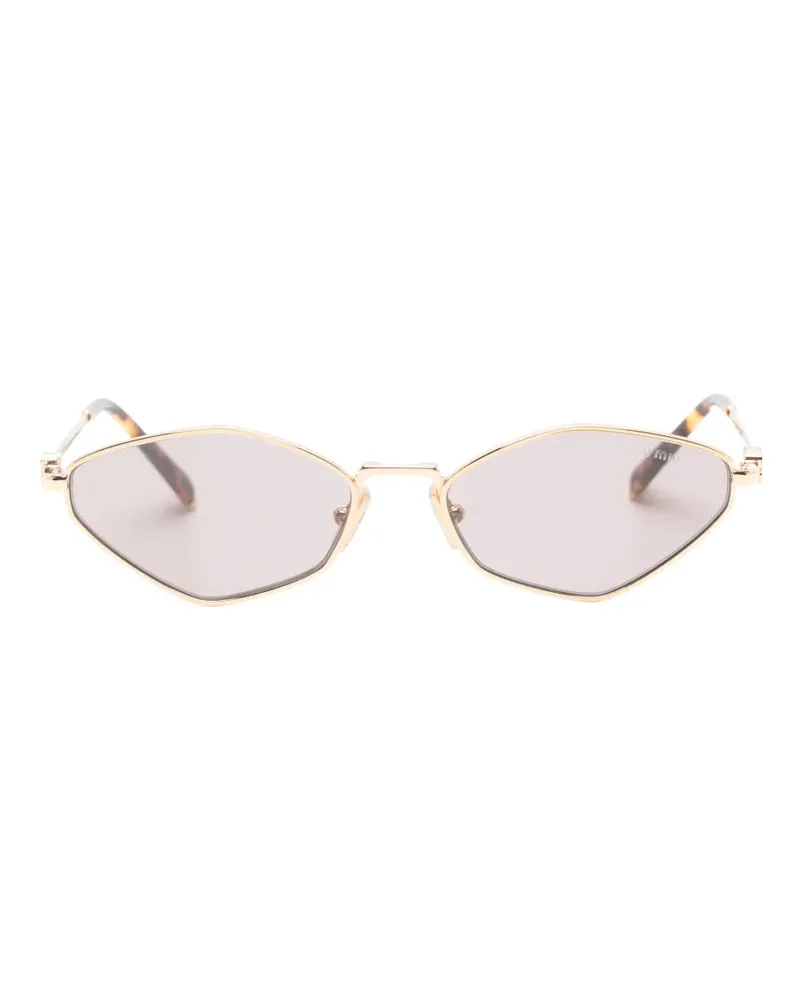 Miu Miu geometric-frame sunglasses - Gold Gold