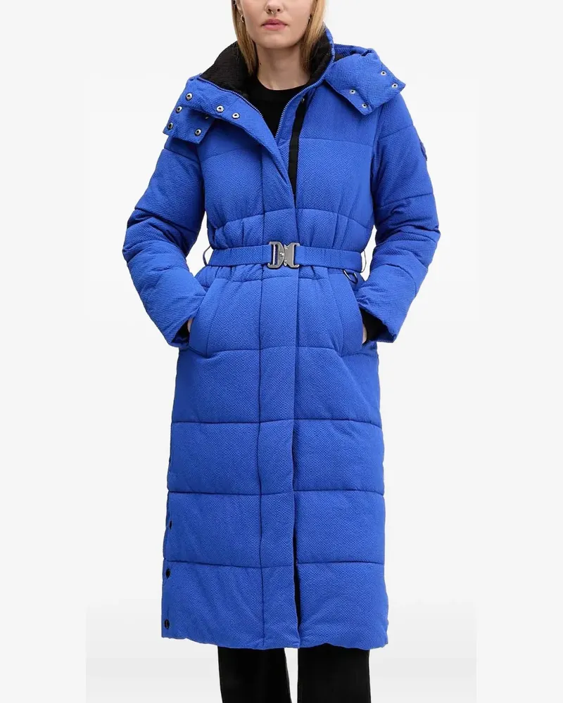 Desigual Wattierter Kapuzenmantel mit Ausschnitt - Blau Blau