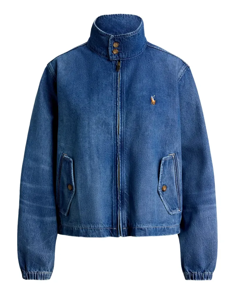 Ralph Lauren logo-embroidered zip-up denim jacket - Blau Blau