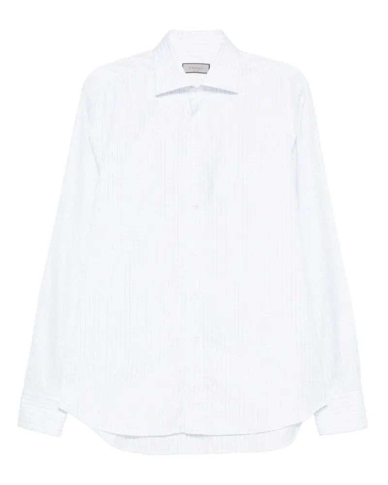 Canali Kariertes Hemd - Weiß Weiß