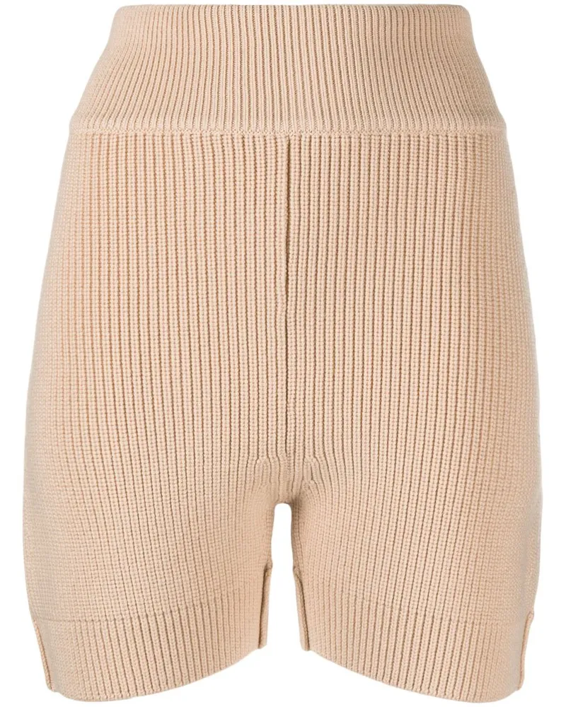 Patou Gerippte Shorts mit hohem Bund - Nude Nude