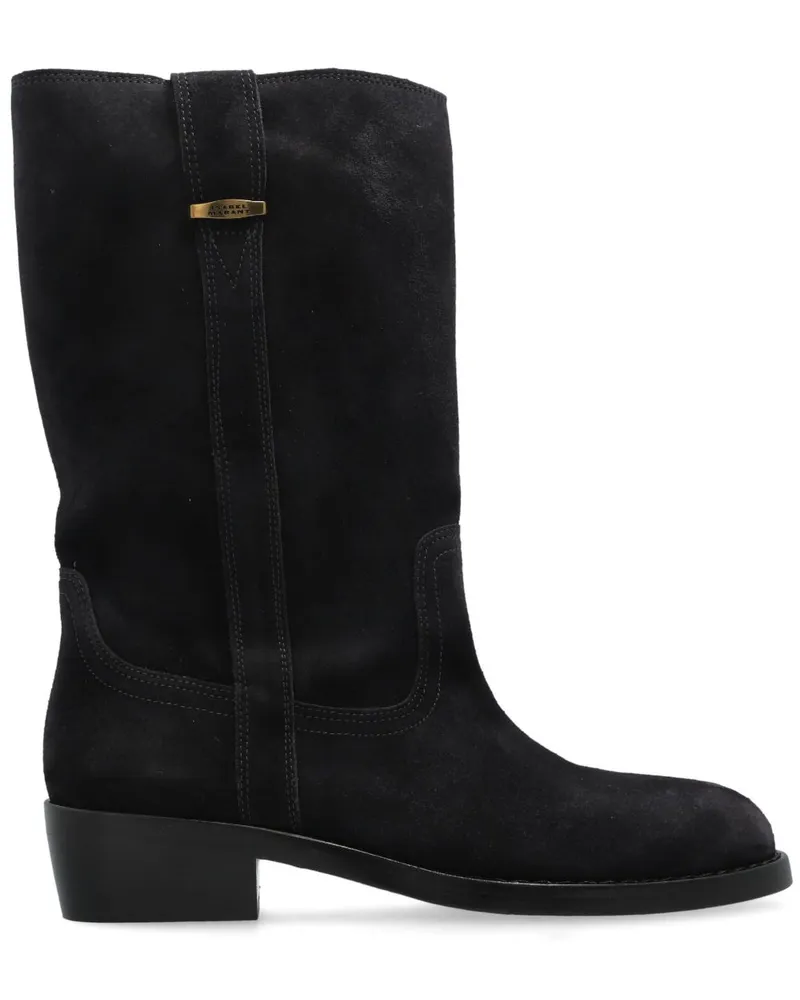 Isabel Marant Heike Stiefel aus Wildleder - Schwarz Schwarz