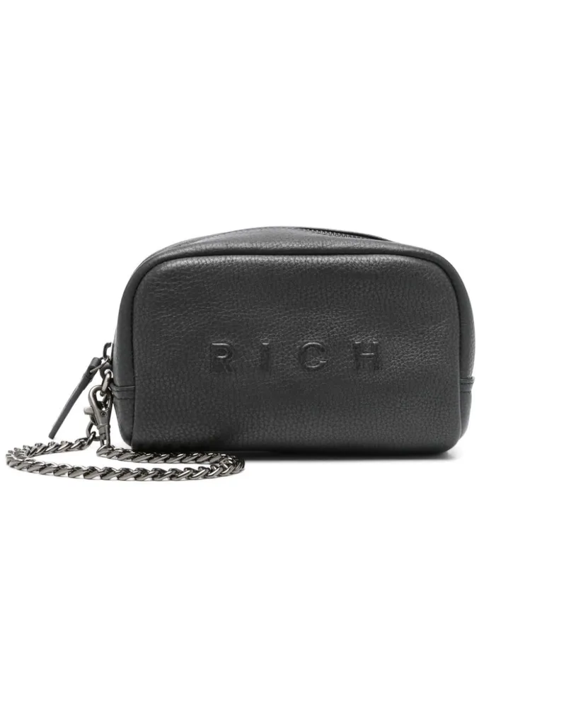 John Richmond Clutch mit Logo-Prägung - Schwarz Schwarz