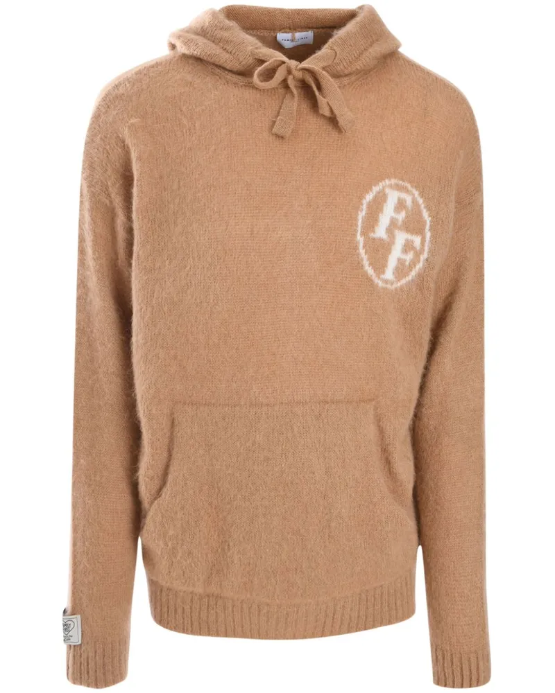 Family First Hoodie mit Logo-Stickerei - Nude Nude
