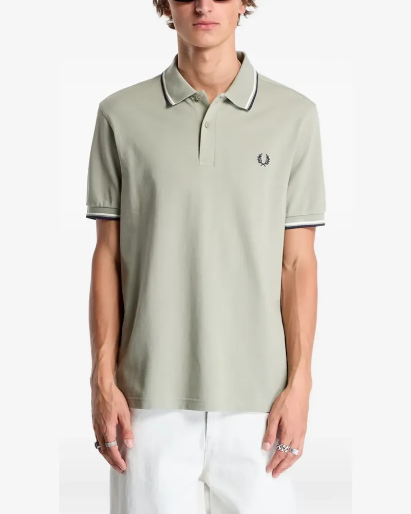 Fred Perry Poloshirt mit Streifendetails - Grün Grün