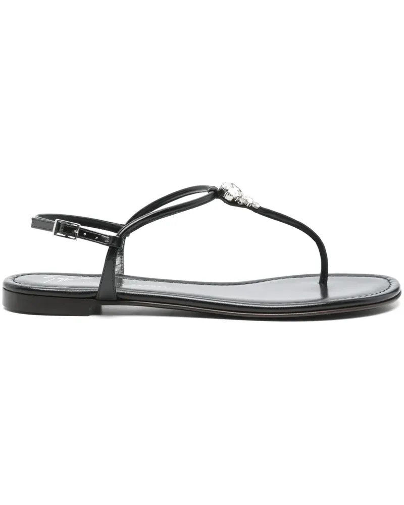 Giuseppe Zanotti Flache Anyelle Sandalen - Schwarz Schwarz