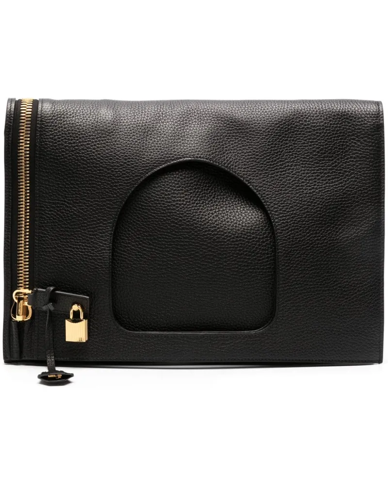 Tom Ford Handtasche aus strukturiertem Leder - Schwarz Schwarz