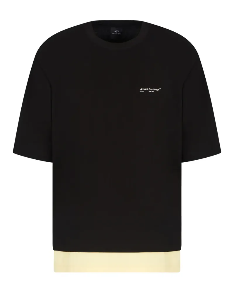 Armani Exchange T-Shirt mit Logo-Print - Schwarz Schwarz