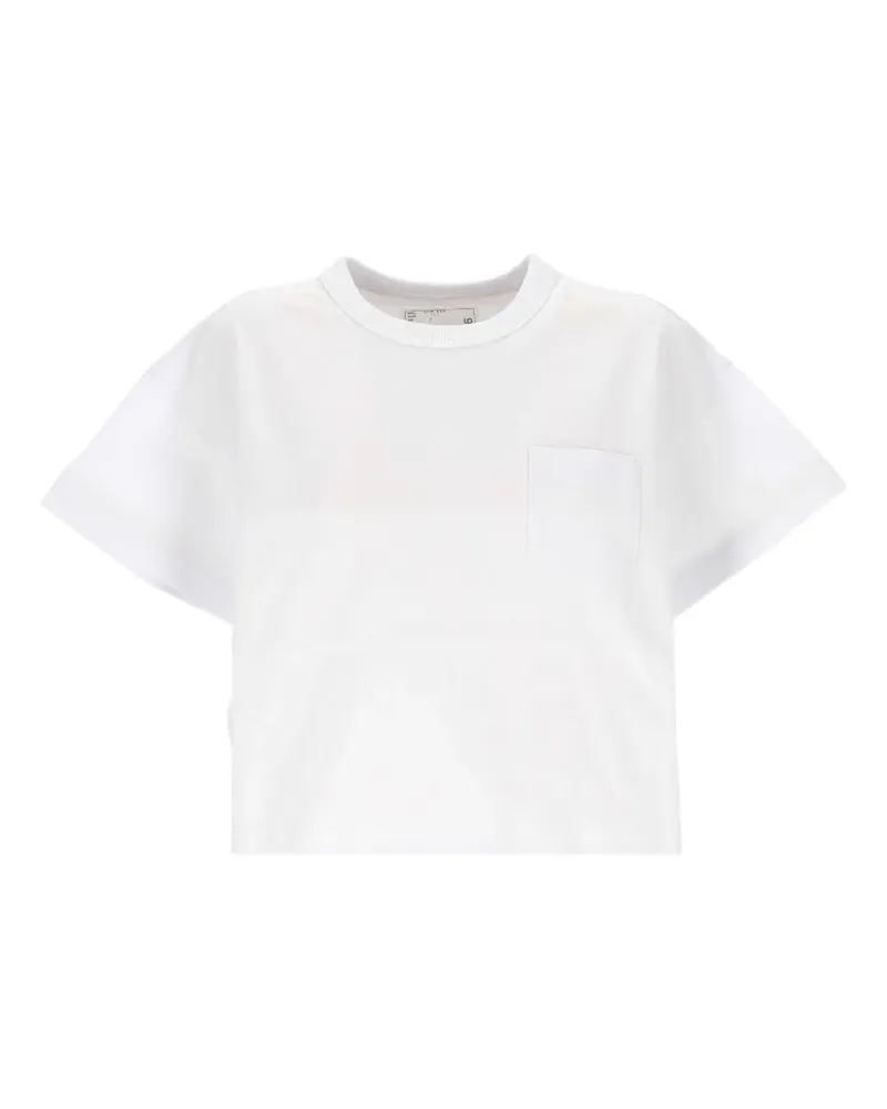 Sacai T-Shirt mit Brusttasche - Weiß Weiß