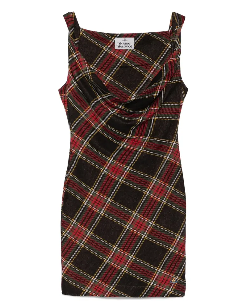 Vivienne Westwood Kariertes Kleid mit Wasserfallausschnitt - Rot Rot