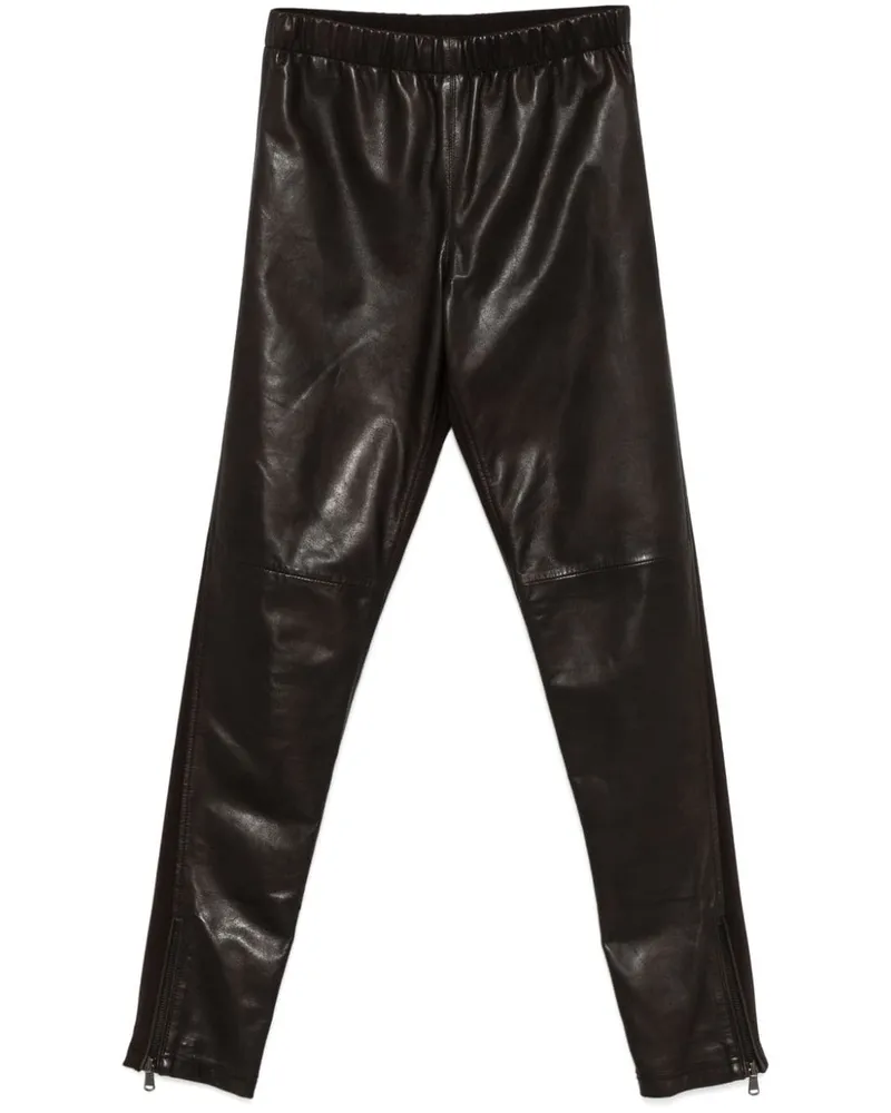 P.A.R.O.S.H. Leggings aus Leder - Braun Braun