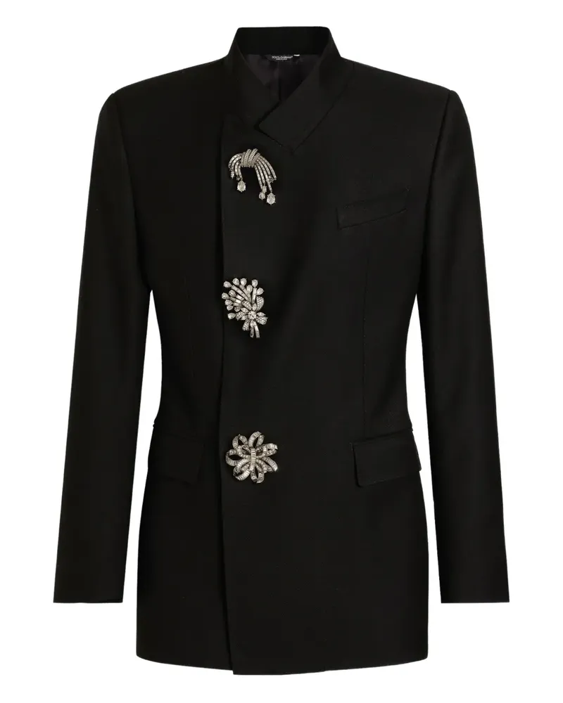 Dolce & Gabbana Jeansjacke mit Kristallen - Schwarz Schwarz