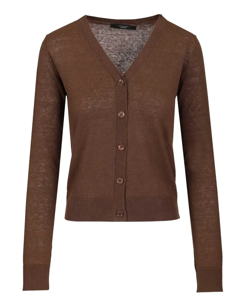 Max Mara fine-knit V-neck cardigan - Braun Braun