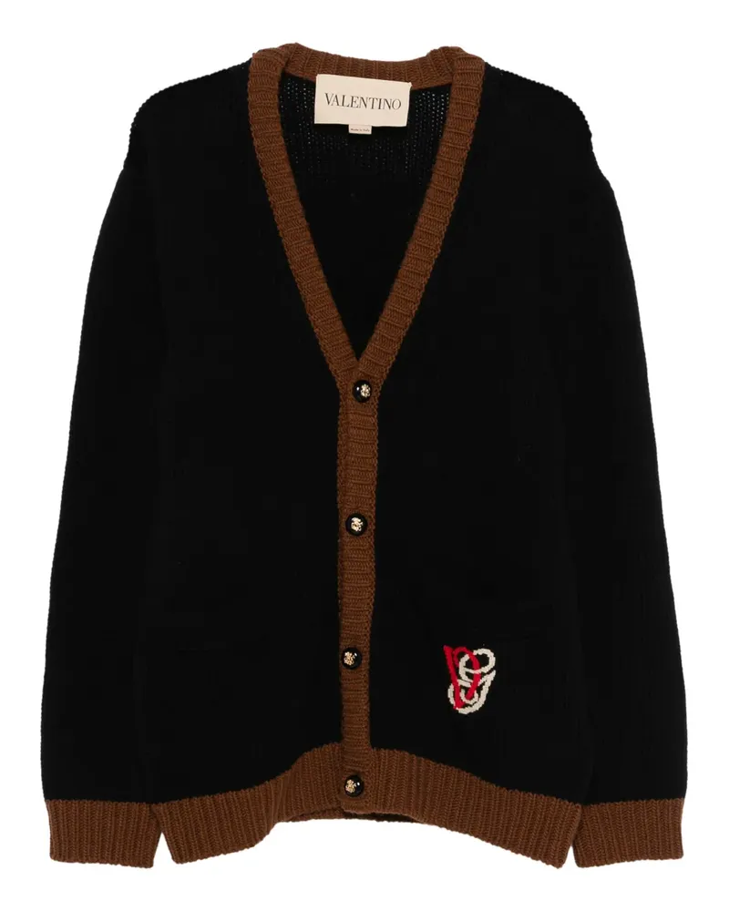 Valentino Garavani embroidery V-neck cardigan - Schwarz Schwarz