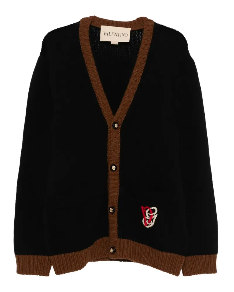 Valentino Garavani Bestickter Cardigan mit V-Ausschnitt - Schwarz Schwarz