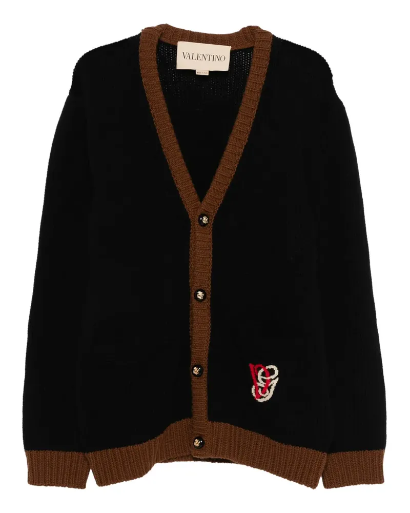 Valentino Garavani embroidery V-neck cardigan - Schwarz Schwarz