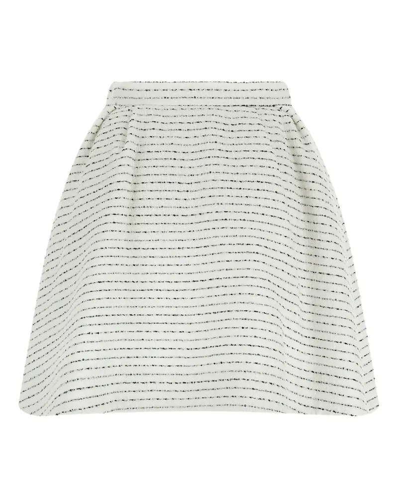 Alessandra Rich Tweed-Minirock mit Falten - Weiß Weiß