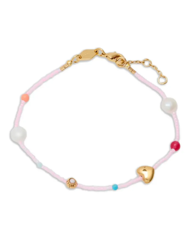 Anni Lu Herzarmband mit Perlen - Rosa Rosa