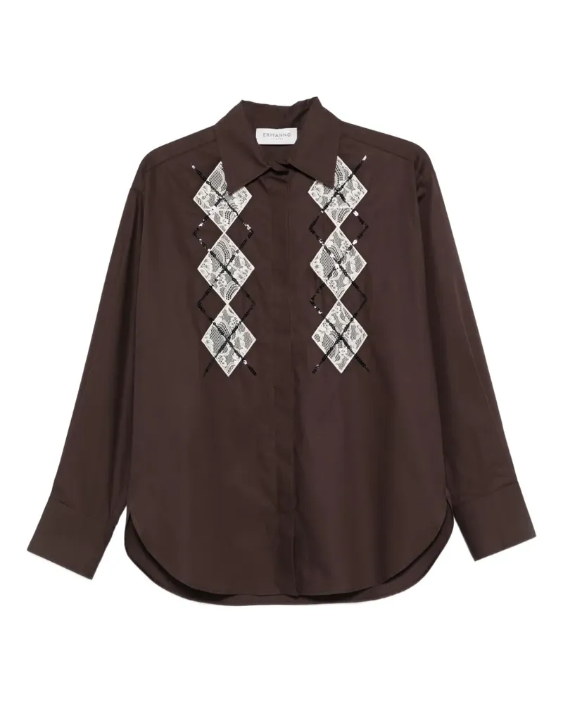 Ermanno Scervino Hemd mit Pailletten - Braun Braun