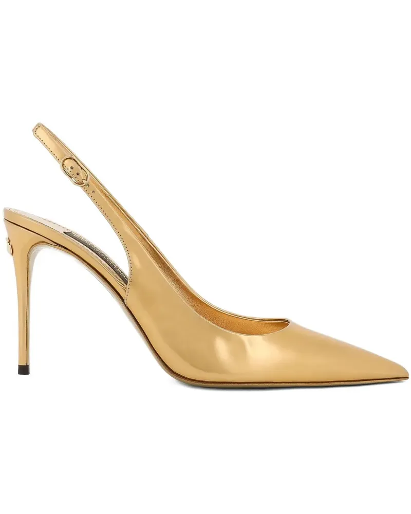 Dolce & Gabbana Slingback-Pumps mit spitzer Kappe 90mm - Gold Gold