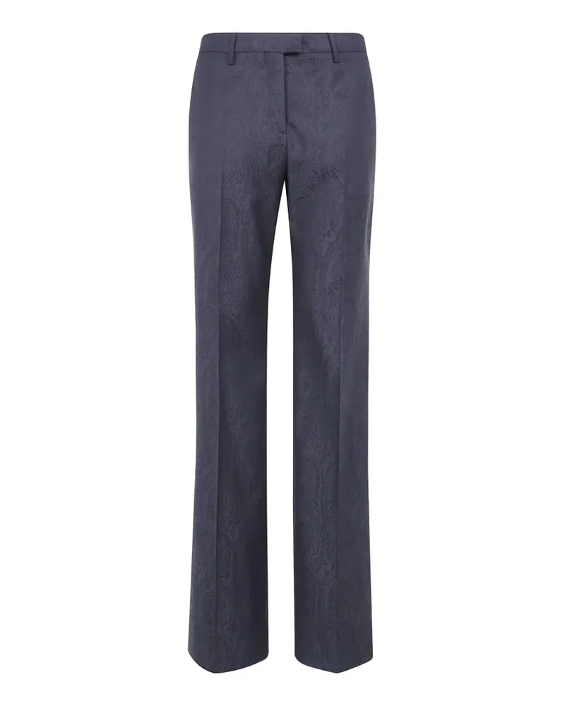 Etro Jacquardhose aus Wolle mit Arnica-Motiv - Blau Blau
