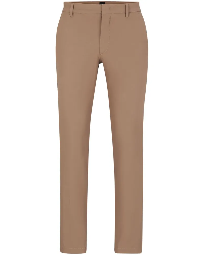 HUGO BOSS Tapered-Hose mit Logo-Stickerei - Nude Nude