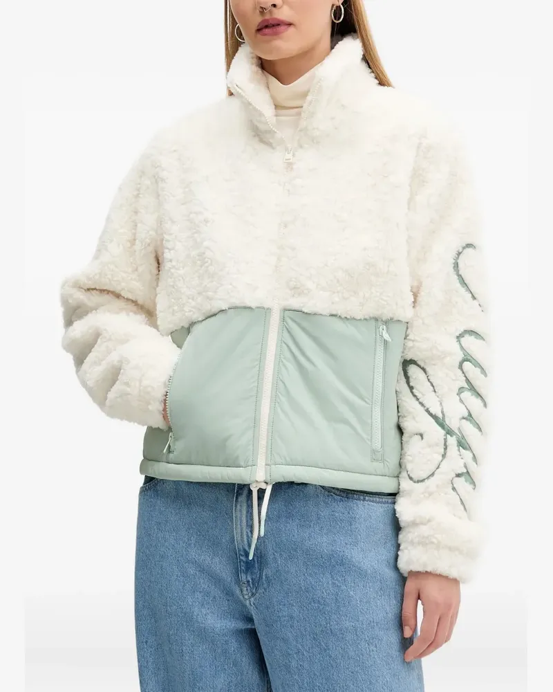 HUGO BOSS Teddy-Jacke in Colour-Block-Optik - Weiß Weiß