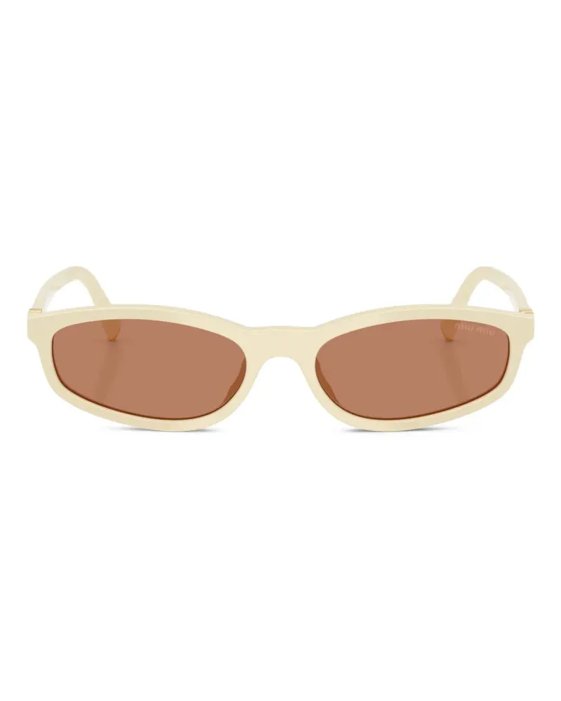 Miu Miu Sonnenbrille mit ovalem Gestell - Nude Nude
