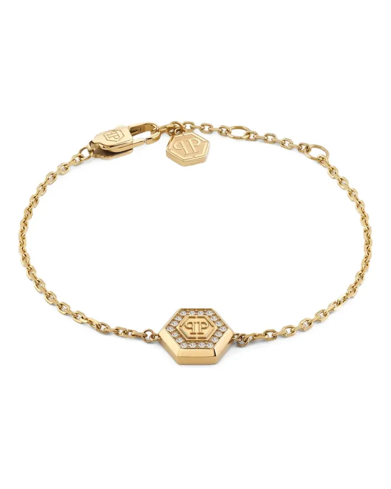 Philipp Plein Legacy hexagon-logo bracelet - Gold Gold
