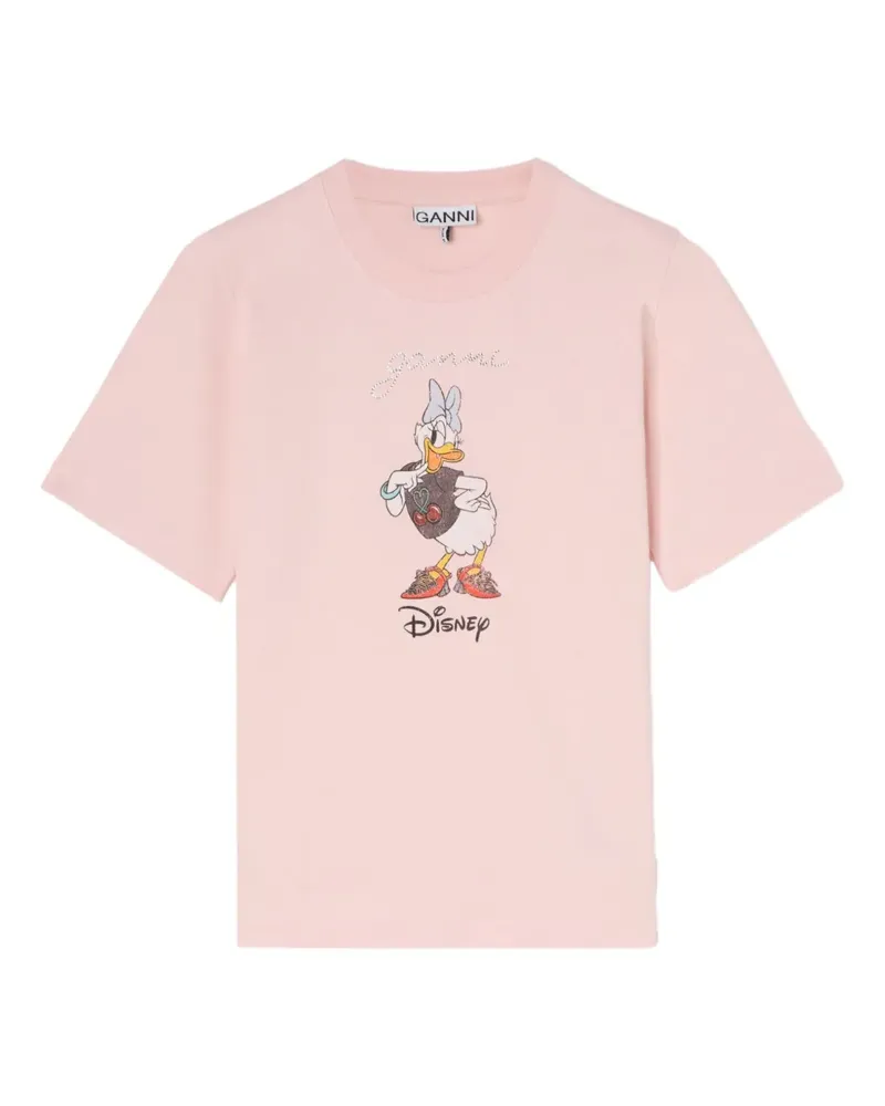 Ganni x Disney T-Shirt mit grafischem Print - Rosa Rosa
