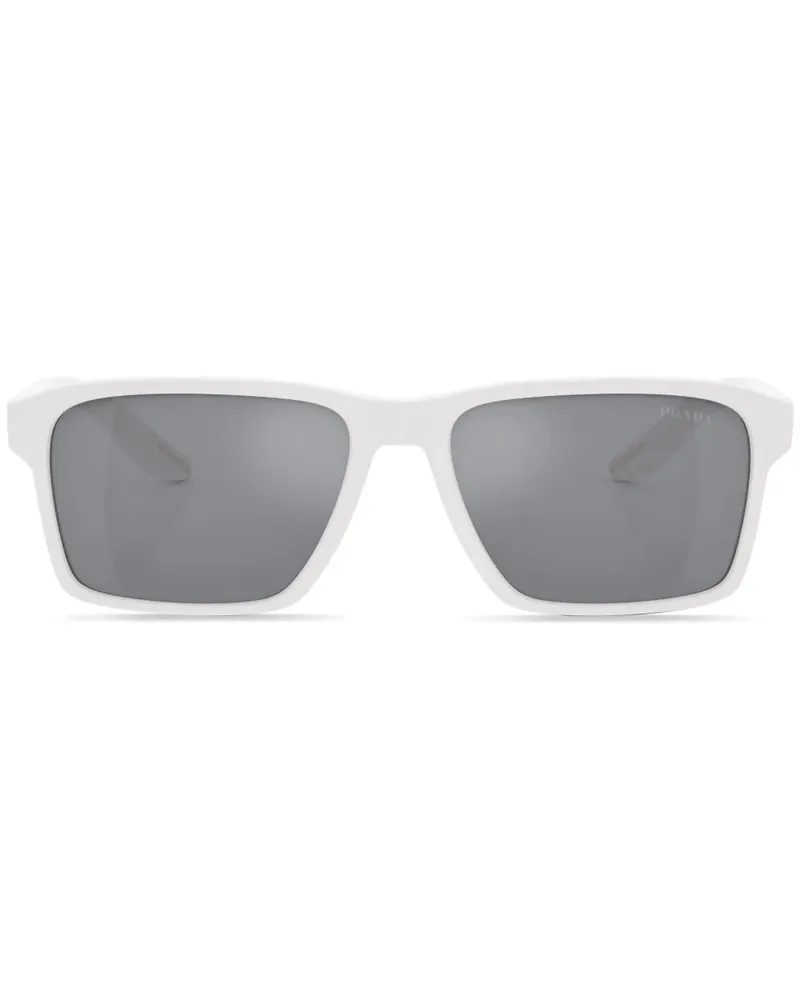 Prada Sonnenbrille mit eckigem Gestell - Weiß Weiß