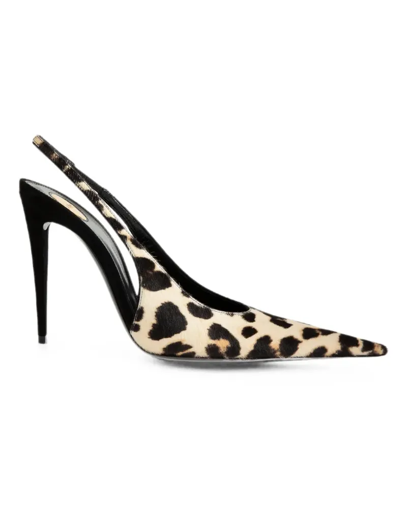 Saint Laurent Guermantes Slingback-Pumps aus Ponyhaar - Nude Nude