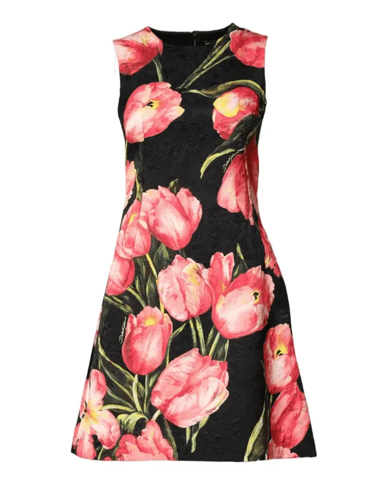 Dolce & Gabbana Kleid mit Blumenprint - Schwarz Schwarz